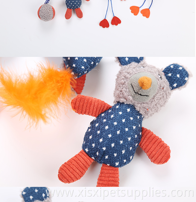 newest jean Cat Toys Catnip Mouse frog mouse owl Feather pet Toy Mint inside